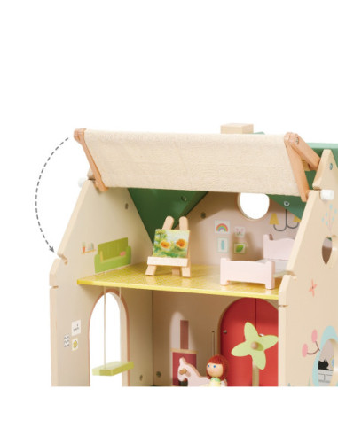 CLASSIC WORLD Wiejski Drewniany Domek Dla Lalek 10 el.
