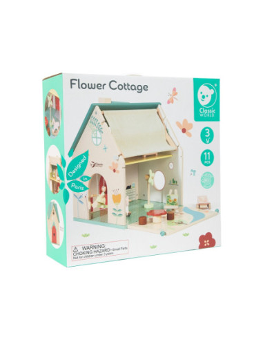 CLASSIC WORLD Wiejski Drewniany Domek Dla Lalek 10 el.