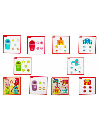 CLASSIC WORLD Gra Logiczna 2w1 Segregacja Odpadów Sorter Miasto