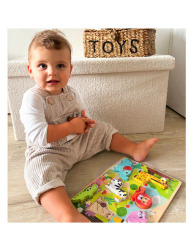 Tooky Toy Drewniane Puzzle Zwierzątka w Lesie Dopasuj Kształty
