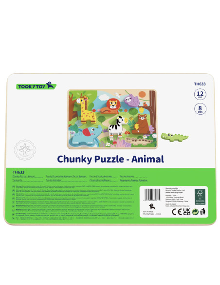 Tooky Toy Drewniane Puzzle Zwierzątka w Lesie Dopasuj Kształty
