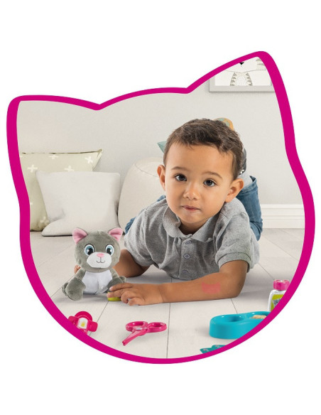 SMOBY Zestaw 2w1 Kontener dla Kota + Interaktywny Miauczący Kot