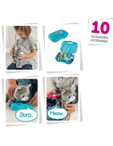 SMOBY Zestaw 2w1 Kontener dla Kota + Interaktywny Miauczący Kot