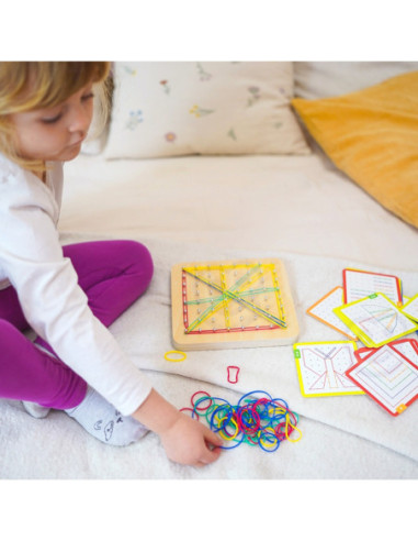 WOOPIE GREEN Geoplan na Gumki Drewniana Układanka 69 el. Certyfikat FSC