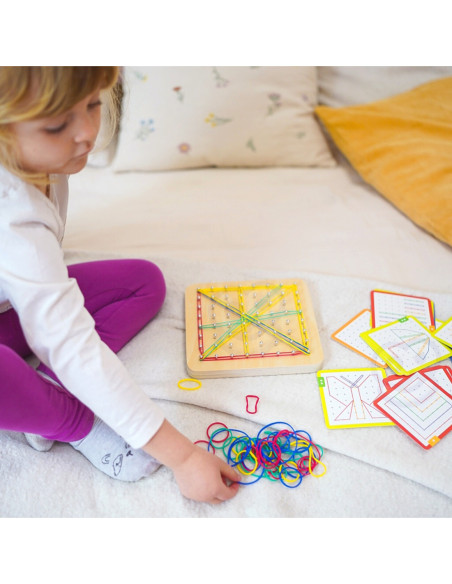 WOOPIE GREEN Geoplan na Gumki Drewniana Układanka 69 el. Certyfikat FSC