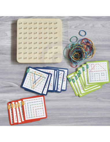 WOOPIE GREEN Geoplan na Gumki Drewniana Układanka 69 el. Certyfikat FSC