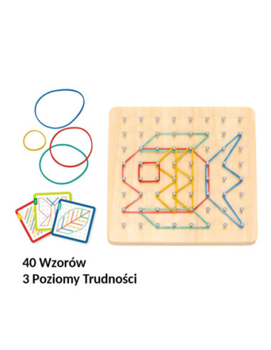 WOOPIE GREEN Geoplan na Gumki Drewniana Układanka 69 el. Certyfikat FSC