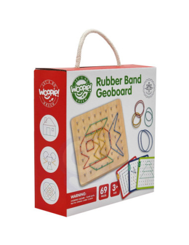 WOOPIE GREEN Geoplan na Gumki Drewniana Układanka 69 el. Certyfikat FSC