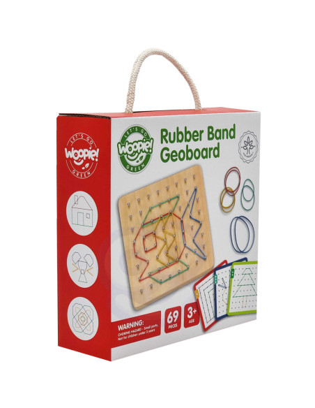 WOOPIE GREEN Geoplan na Gumki Drewniana Układanka 69 el. Certyfikat FSC