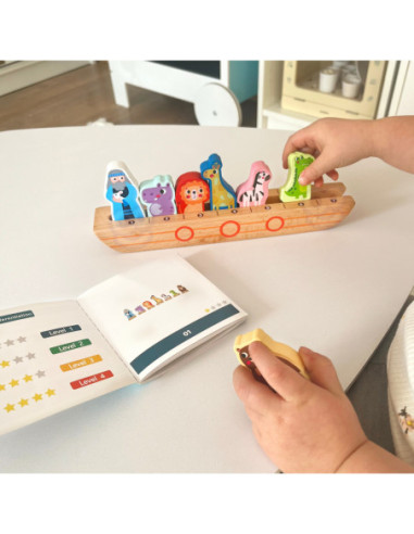 Tooky Toy Drewniana Arka Noego + Książeczka z Zagadkami