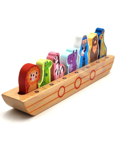 Tooky Toy Drewniana Arka Noego + Książeczka z Zagadkami