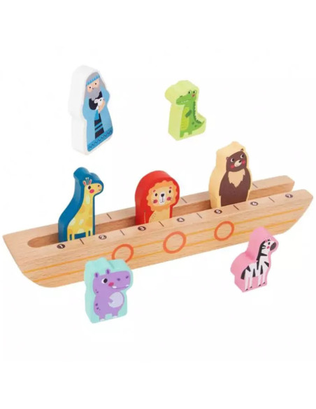 Tooky Toy Drewniana Arka Noego + Książeczka z Zagadkami