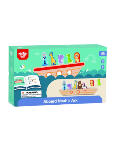 Tooky Toy Drewniana Arka Noego + Książeczka z Zagadkami