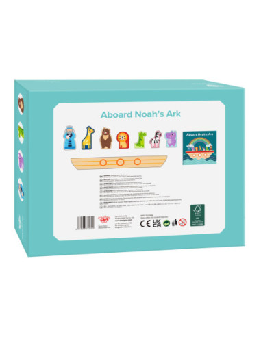 Tooky Toy Drewniana Arka Noego + Książeczka z Zagadkami