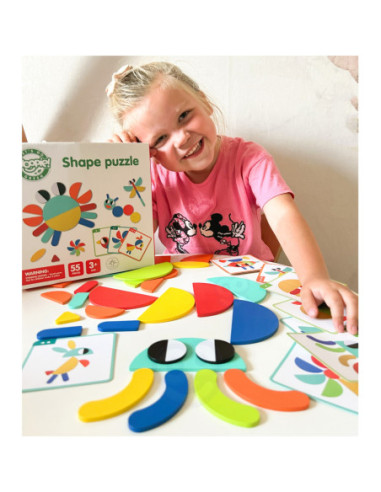 WOOPIE GREEN Drewniana Układanka Montessori 40 Wzorów do Odtworzenia 55 el. Certyfikat FSC