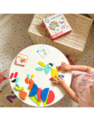 WOOPIE GREEN Drewniana Układanka Montessori 40 Wzorów do Odtworzenia 55 el. Certyfikat FSC