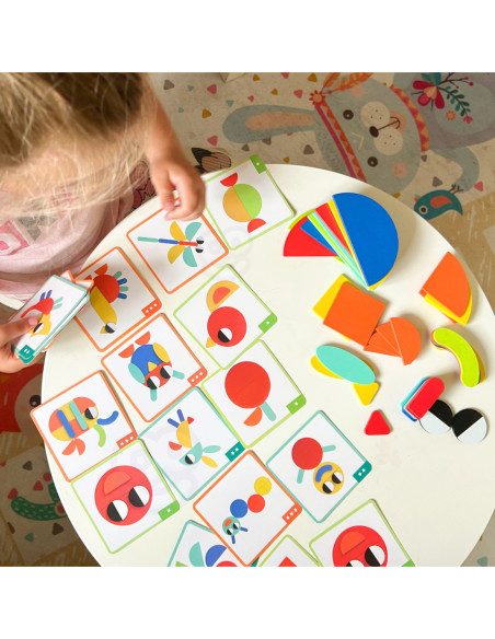 WOOPIE GREEN Drewniana Układanka Montessori 40 Wzorów do Odtworzenia 55 el. Certyfikat FSC