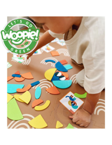WOOPIE GREEN Drewniana Układanka Montessori 40 Wzorów do Odtworzenia 55 el. Certyfikat FSC