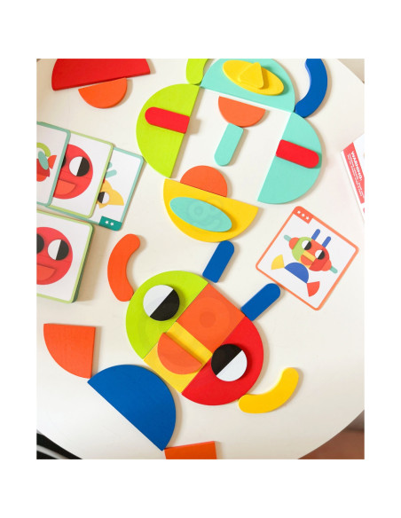 WOOPIE GREEN Drewniana Układanka Montessori 40 Wzorów do Odtworzenia 55 el. Certyfikat FSC