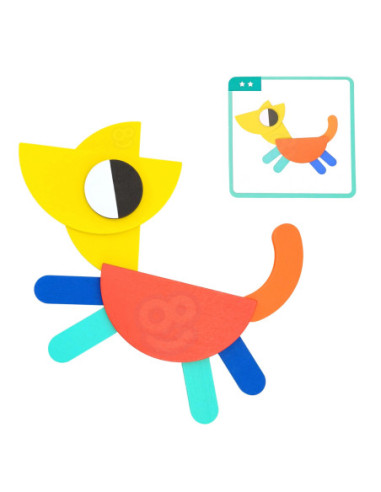 WOOPIE GREEN Drewniana Układanka Montessori 40 Wzorów do Odtworzenia 55 el. Certyfikat FSC