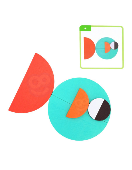 WOOPIE GREEN Drewniana Układanka Montessori 40 Wzorów do Odtworzenia 55 el. Certyfikat FSC