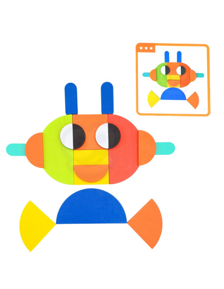 WOOPIE GREEN Drewniana Układanka Montessori 40 Wzorów do Odtworzenia 55 el. Certyfikat FSC