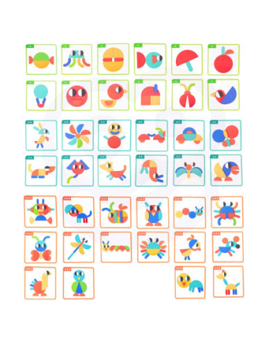 WOOPIE GREEN Drewniana Układanka Montessori 40 Wzorów do Odtworzenia 55 el. Certyfikat FSC