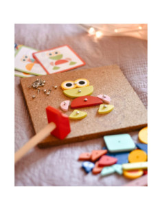 WOOPIE GREEN Drewniana Przybijanka z Młotkiem Układanka 20 wzorów 82 el. Certyfikat FSC 2