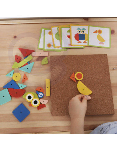 WOOPIE GREEN Drewniana Przybijanka z Młotkiem Układanka 20 wzorów 82 el. Certyfikat FSC