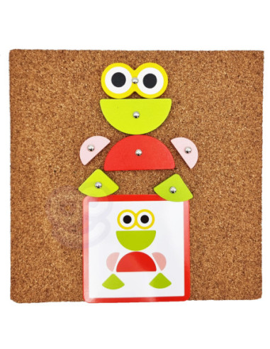 WOOPIE GREEN Drewniana Przybijanka z Młotkiem Układanka 20 wzorów 82 el. Certyfikat FSC