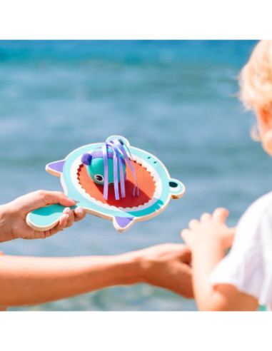 WOOPIE GREEN Gra na Rzepy CATCH BALL Zręcznościowa Paletka + 2 Piłki Rybki