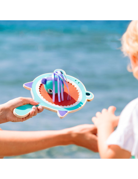 WOOPIE GREEN Gra na Rzepy CATCH BALL Zręcznościowa Paletka + 2 Piłki Rybki