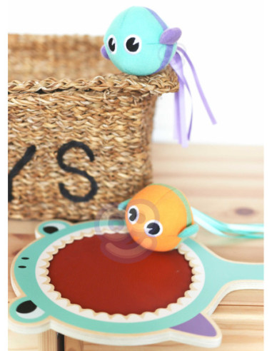 WOOPIE GREEN Gra na Rzepy CATCH BALL Zręcznościowa Paletka + 2 Piłki Rybki