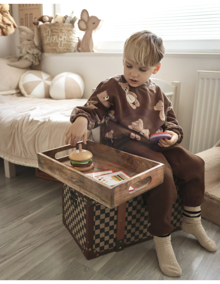 WOOPIE GREEN Drewniany Burger Restauracja Układanka dla Dzieci 15 el. Certyfikat FSC