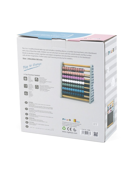 Viga PolarB Dwustronna Tablica Kredowa z Liczydłem 3w1