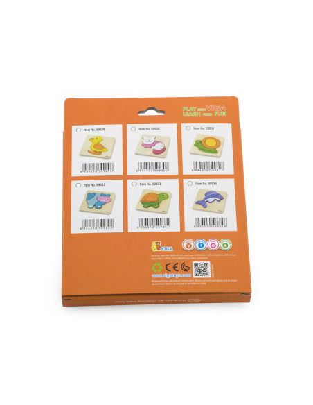 VIGA Pierwsze drewniane Puzzle maluszka Delfin