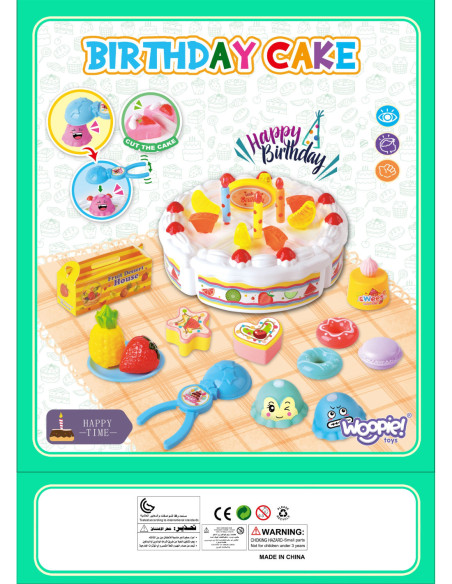 WOOPIE Tort Urodzinowy i Owoce do Krojenia ze Słodkościami