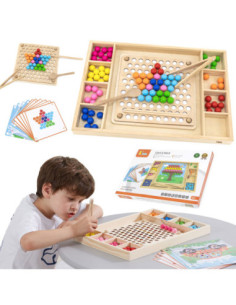 VIGA Drewniana Gra Kulki Złap i Dopasuj Układanka