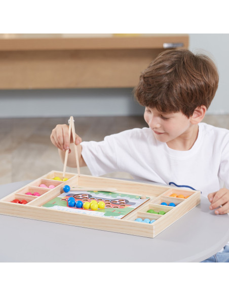 VIGA Drewniana Gra Kulki Złap i Dopasuj Układanka