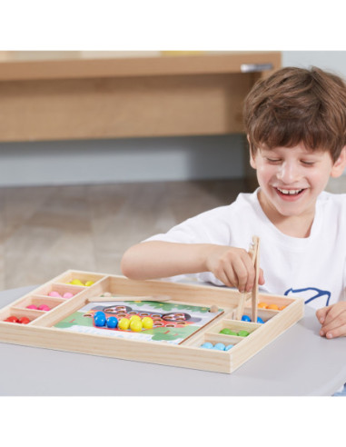 VIGA Drewniana Gra Kulki Złap i Dopasuj Układanka