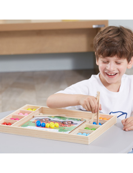 VIGA Drewniana Gra Kulki Złap i Dopasuj Układanka