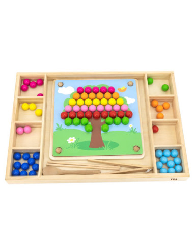 VIGA Drewniana Gra Kulki Złap i Dopasuj Układanka