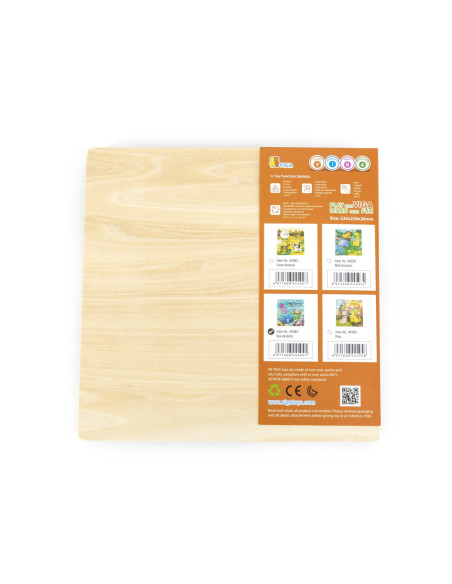 VIGA Drewniane Puzzle z Pinezkami Farma 12m+