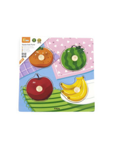 VIGA Drewniane Puzzle z Pinezkami Farma 12m+ 2