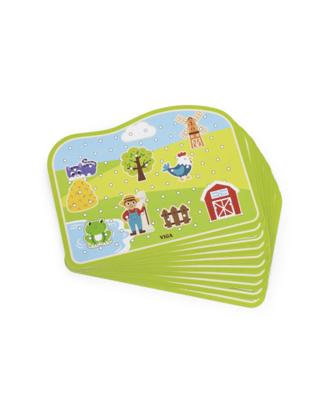 Viga Drewniana Sznurowanka Przeplatanka Zwierzęta na Farmie