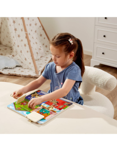 Viga Drewniana Tablica Manipulacyjna Zamek i Zatrzask Dom