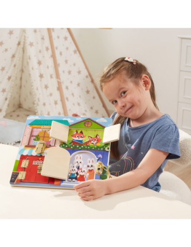 Viga Drewniana Tablica Manipulacyjna Zamek i Zatrzask Dom