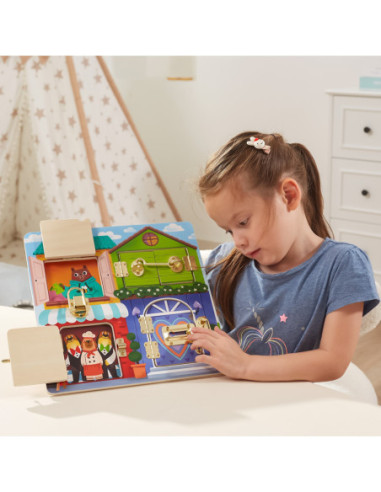 Viga Drewniana Tablica Manipulacyjna Zamek i Zatrzask Dom