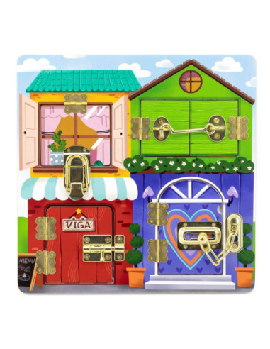 Viga Drewniana Tablica Manipulacyjna Zamek i Zatrzask Dom