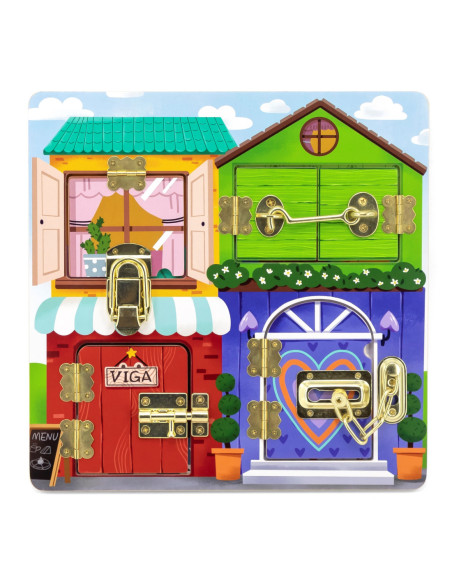 Viga Drewniana Tablica Manipulacyjna Zamek i Zatrzask Dom